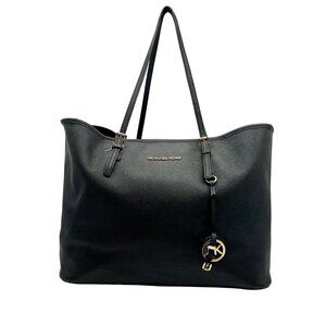 Michael Kors Black Saffiano Leather Jet Set Tote